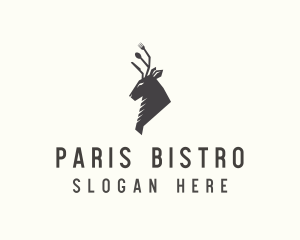 Cutlery Deer Restaurant Bistro logo design