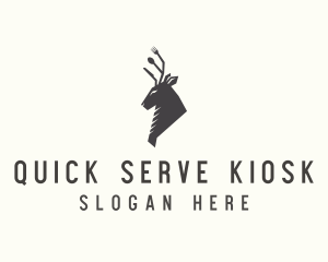 Cutlery Deer Restaurant Bistro logo design