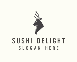 Cutlery Deer Restaurant Bistro logo design