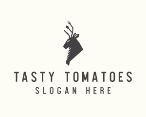 Cutlery Deer Restaurant Bistro logo design