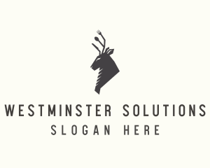 Cutlery Deer Restaurant Bistro logo design