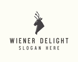 Cutlery Deer Restaurant Bistro logo design