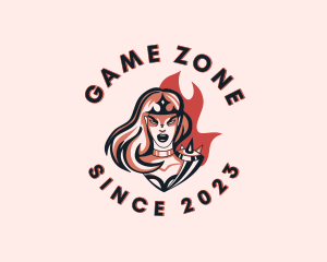 Fire Female Warrior logo design