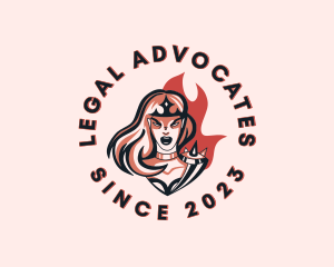 Fire Female Warrior logo design