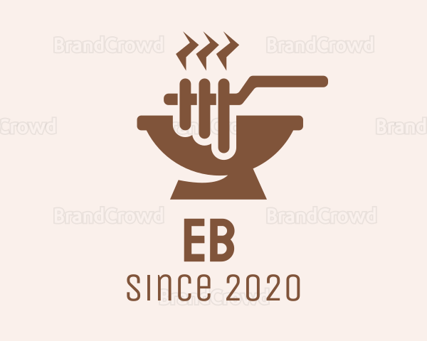 Brown Barbecue Grill Logo