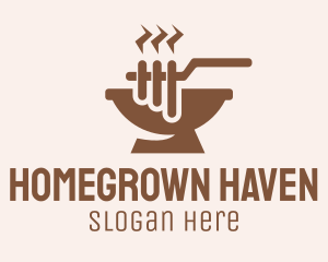 Brown Barbecue Grill Logo