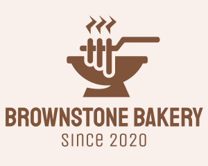 Brown Barbecue Grill logo design