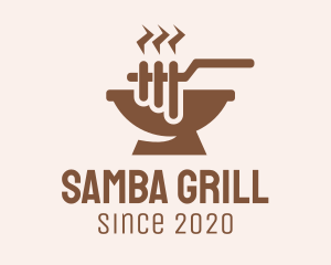 Brown Barbecue Grill logo design