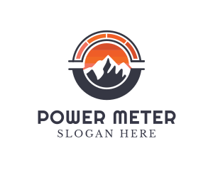 Meter - Speedometer Mountain Summit logo design