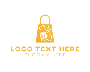 Heart - Sewing Tailoring Shopping Bag logo design