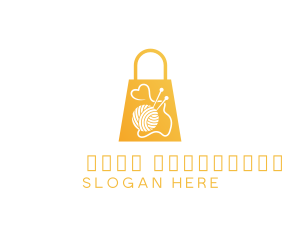Online Shopping - Sewing Tailoring Shopping Bag logo design