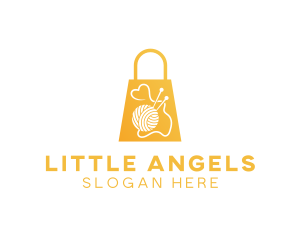 Shop - Sewing Tailoring Shopping Bag logo design