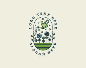 Leaf - Watering Can Floral Gardening logo design