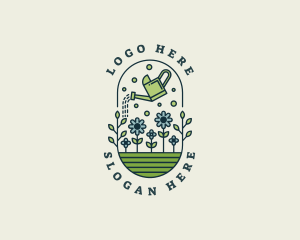 Orchard - Watering Can Floral Gardening logo design