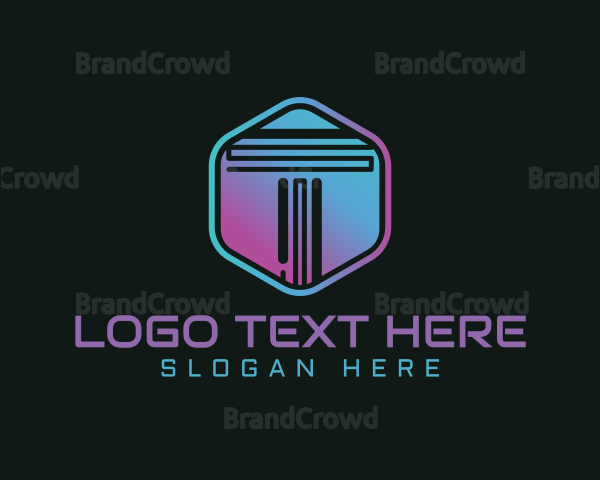 Gradient Letter T Technology Logo