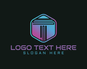 Letter T - Gradient Letter T Technology logo design