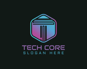 Gradient Letter T Technology logo design