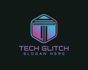 Gradient Letter T Technology logo design