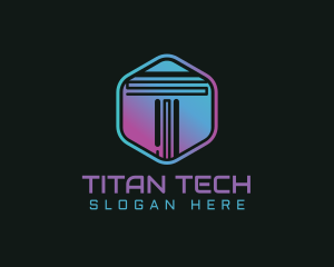 Gradient Letter T Technology logo design