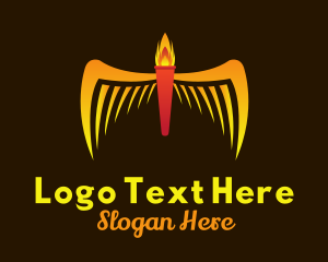 Award - Flame Torch Wings logo design