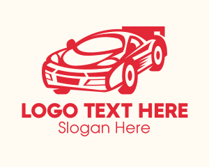 Automobile - Red Sports Car logo design