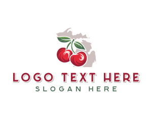 Map - Cherry Fruit Michigan logo design