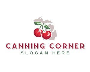 Canning - Cherry Fruit Michigan logo design