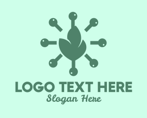 Germ - Green Virus Leaves logo design