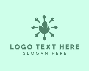 Viral - Bacteria Virus Leaves logo design