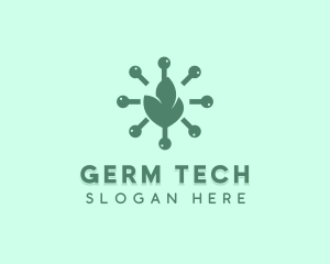 Bacteria Virus Leaves logo design