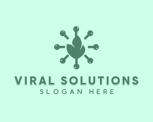 Virus - Bacteria Virus Leaves logo design