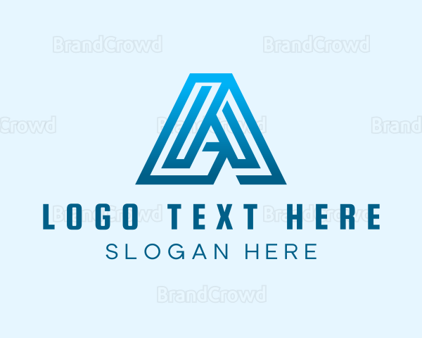 Software Technology Outline Letter A Logo