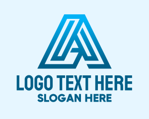 Blue Outline Letter A  Logo