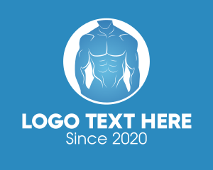 Workout - Blue Men Physique logo design