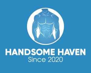 Handsome - Blue Men Physique logo design