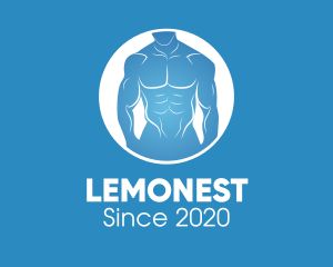 Muscle - Blue Men Physique logo design