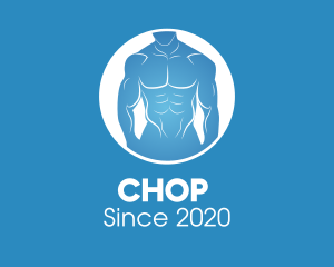 Physical Training - Blue Men Physique logo design