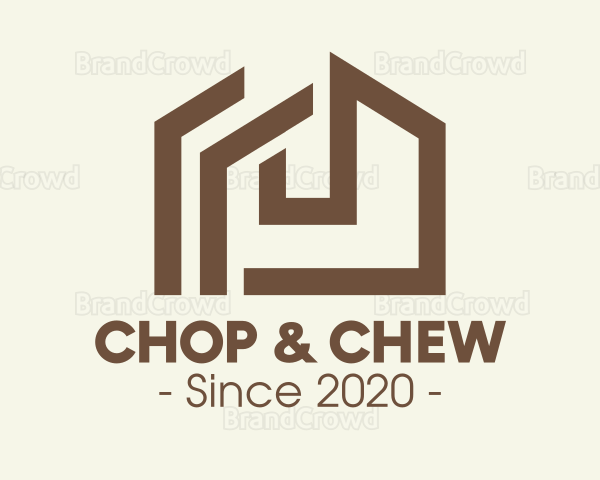 Brown Wooden House Logo