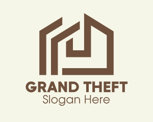 Brown Wooden House Logo