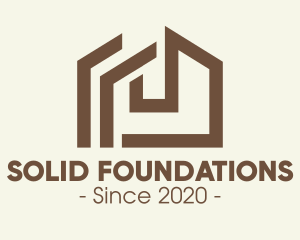 Wood - Brown Wooden House logo design
