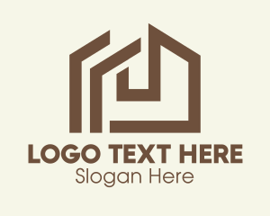 Brown Wooden House Logo