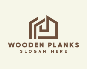 Wooden Cabin House  logo design