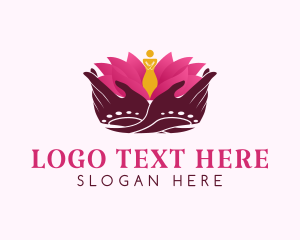 Flowering - Flower Hand Meditation logo design