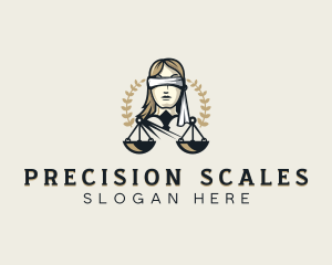 Woman Justice Scale logo design