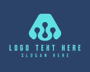 Shape - Digital Network Letter A logo design