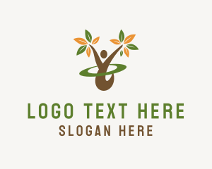 Organic - Human Wellness Yoga logo design