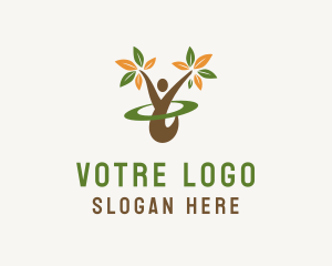 Growth - Human Wellness Yoga logo design