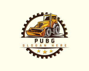 Cog Bulldozer Construction Logo