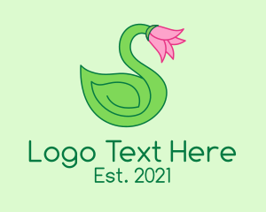 Garden - Tulip Flower Swan logo design