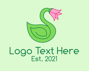 Bird - Tulip Flower Swan logo design